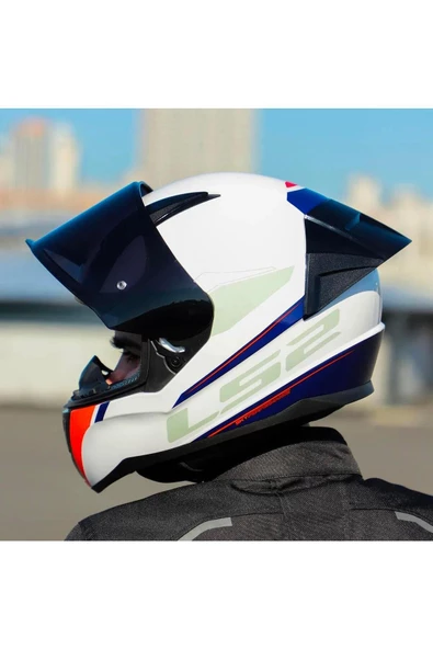 LS2 Rapid 2 Driveway Race Full Face Motosiklet Kaskı Yarış Spoiler Siyah Vizörlü - 4