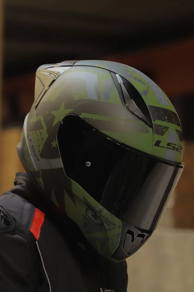 LS2 RAPID 2 RACE THUNDER  BIRDS MAT YEŞİL-SİYAH-GRİ KASK - 6