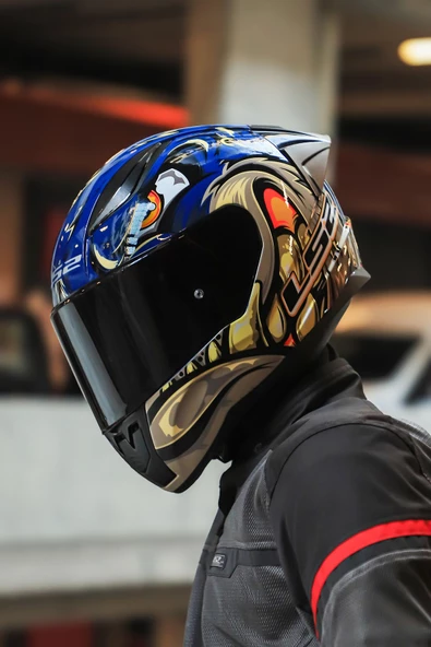 LS2 RAPID 2 SPOX MAVİ-GRİ KASK + SPOILER - 6