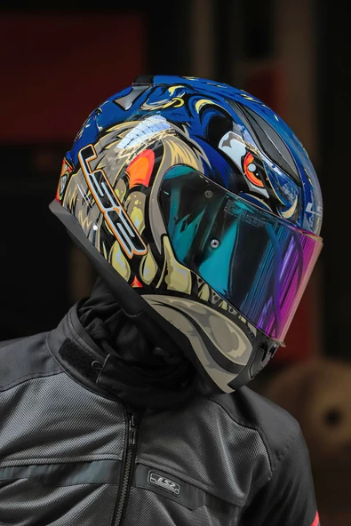 LS2 RAPID 2 SPOX MAVİ-GRİ KASK - Resim 6