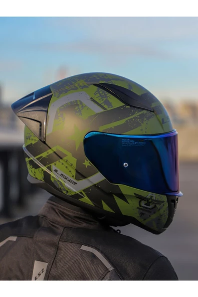 LS2 RAPID 2 RACE THUNDER BIRDS MAT YEŞİL-SİYAH-GRİ KASK - 5