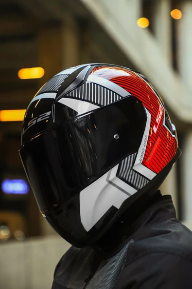 LS2 RAPID 2 EXTRA BEYAZ KIRMIZI KASK