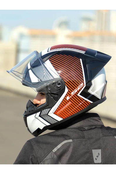 LS2 RAPID 2 RACE EXTRA BEYAZ-KIRMIZI KASK - 3