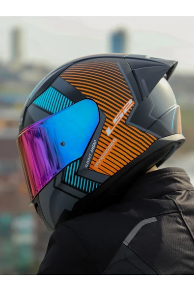 LS2 RAPID 2 RACE EXTRA MAT GRİ-NEON TURUNCU KASK