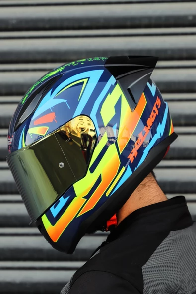 LS2 RAPİD RACE TAGLINE MAVİ-NEON SARI - 5
