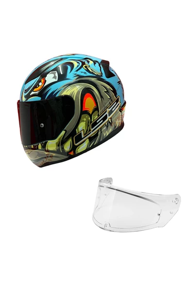 LS2 RAPID 2 RACE NEO MAVİ-MOR KASK + SPOİLER SET