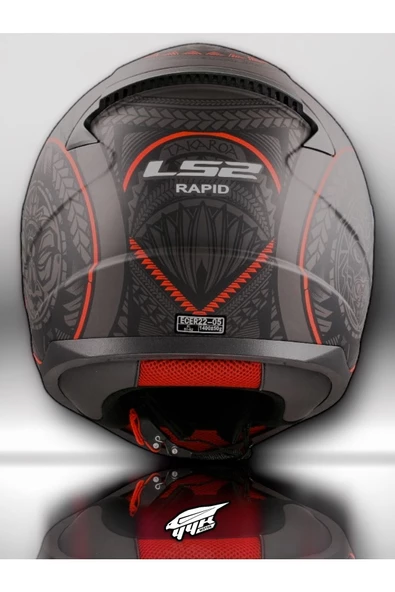 LS2 Rapid 2 Takaroa Mat Siyah-kırmızı Kask - 3