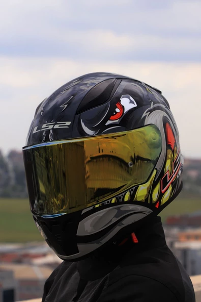 LS2 RAPID 2 SPOX GRİ-KIRMIZI KASK - Resim 5