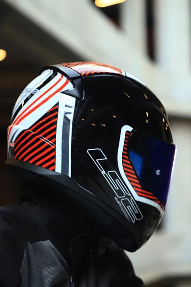 LS2 RAPID 2 EXTRA BEYAZ-KIRMIZI KASK - 2