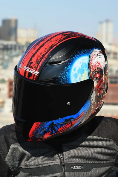 LS2 RAPID 2 ZOMBIE SİYAH-KIRMIZI KASK - 6