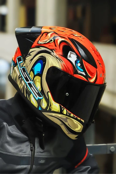 LS2 RAPID 2 RACE SPOX KIRMIZI  -GRİ  KASK - 4