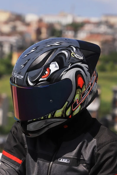 LS2 RAPID 2 RACE SPOX GRİ-KIRMIZI KASK - 4