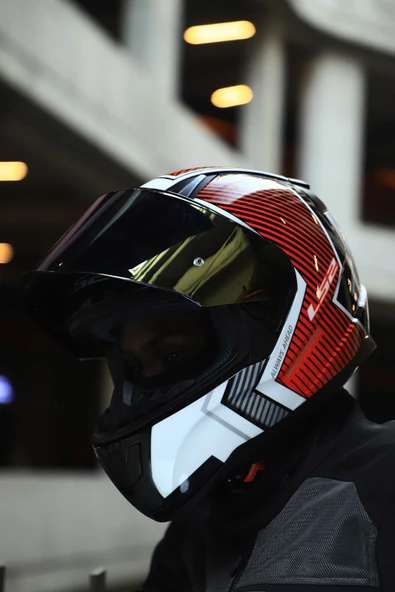 LS2 RAPID 2 EXTRA BEYAZ-KIRMIZI KASK - Resim 4