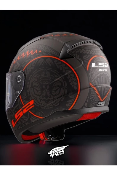 LS2 Rapid 2 Takaroa Mat Siyah-kırmızı Kask - 2