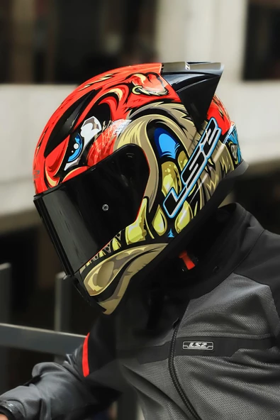 LS2 RAPID 2 RACE SPOX KIRMIZI  -GRİ  KASK - 3