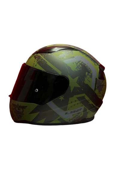 LS2 Rapid 2 Thunder Birds Full Face Motosiklet Kaskı Siyah Vizörlü - 2