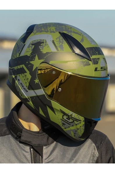 LS2 RAPID 2 THUNDER BIRDS MAT YEŞİL-SİYAH-GRİ KASK