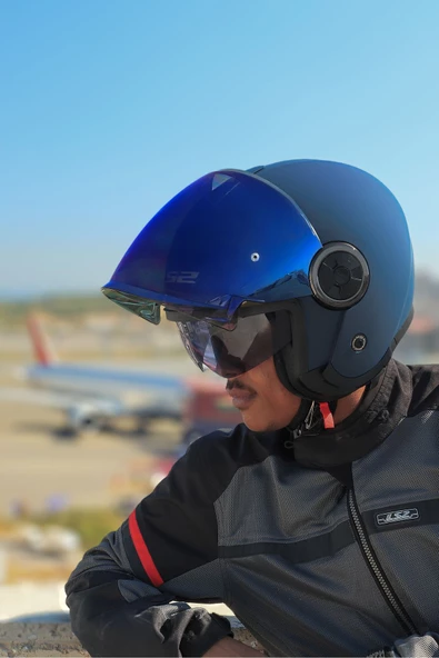 LS2 CLASSY MAT NAVY MAVİ KASK ürün görseli