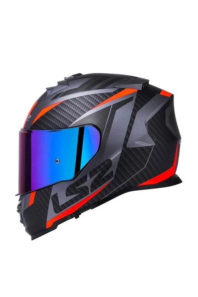 LS2 Storm 2 Racer Full Face Motosiklet Kaskı Şeffaf Gökkuşağı Vizörlü