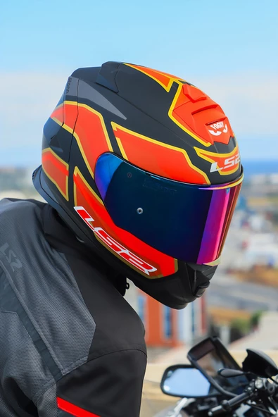 LS2 STORM 2 FOGGY MAT SİYAH-KIRMIZI KASK