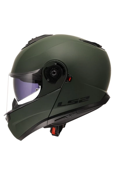 LS2 STROBE 2 MAT YEŞİL ÇENEDEN AÇILIR MOTOSİKLET KASKI - 5