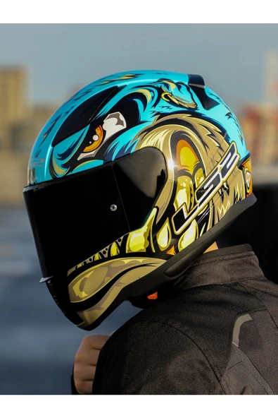 LS2 Rapid 2 Neo Race Full Face Motosiklet Kaskı Şeffaf Siyah Vizörlü - 4