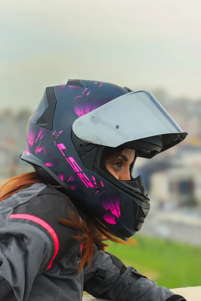LS2 STORM 2 BURST MAT SİYAH-PEMBE KASK - Resim 8