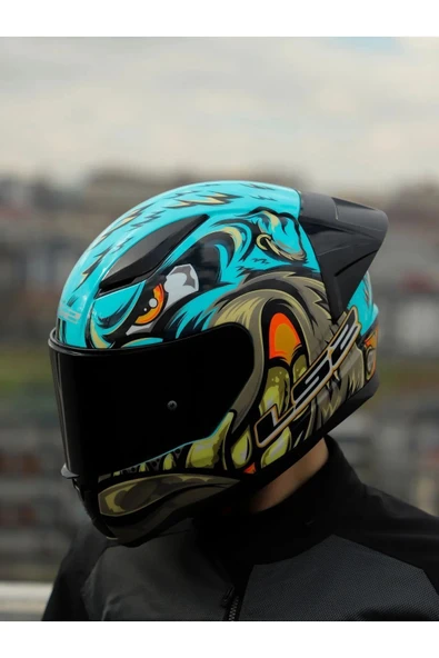 LS2 Rapid 2 Neo Race Full Face Motosiklet Kaskı Şeffaf Siyah Vizörlü ürün görseli