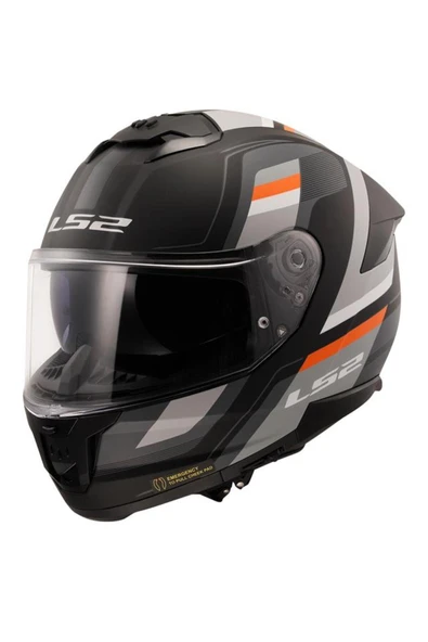 LS2 STREAM 2 VINTAGE MAT SİYAH-GRİ-BEYAZ-KIRMIZI KASK ürün görseli 1