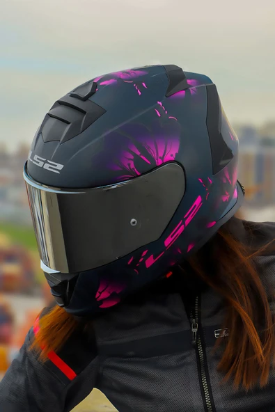 LS2 STORM 2 BURST MAT SİYAH-PEMBE KASK - Resim 7