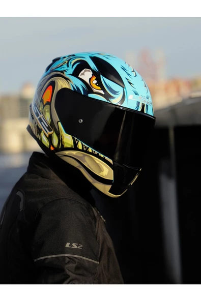 LS2 Rapid 2 Neo Race Full Face Motosiklet Kaskı Şeffaf Siyah Vizörlü - 3