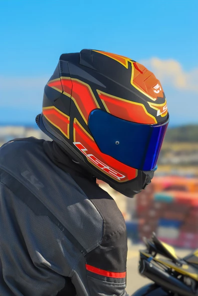 LS2 STORM 2 FOGGY MAT SİYAH-KIRMIZI KASK