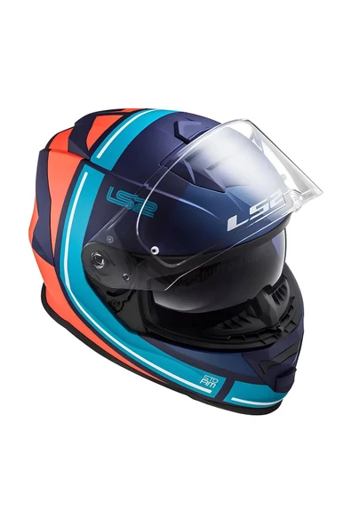 LS2 Storm 2 Slant Kapalı Kask Mat Mavi Turuncu - 3