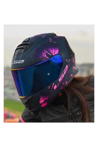 LS2 Storm 2 Burst Full Face Motosiklet Kaskı Gökkuşağı Vizörlü ürün görseli