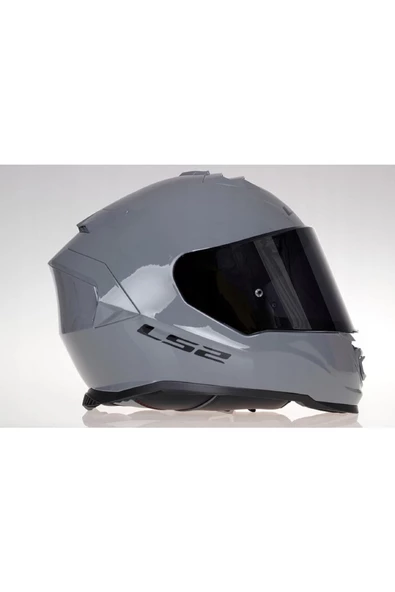 LS2 Storm 2 Nardo Gri Kapalı Motosiklet Kaskı Siyah Camlı - Resim 2