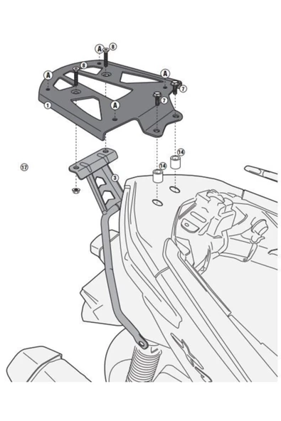Givi Sr2111 Yamaha X-max 400 Arka Çanta Taşıyıcı Uyumlu - Resim 4
