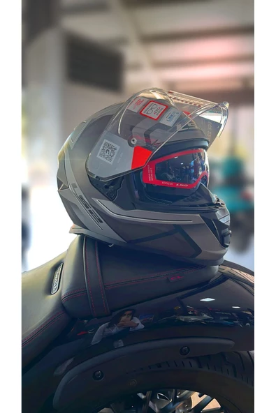 LS2 Storm 2 Güneş Vizörlü Faster Mat Tıtanıum Kask Ecr 22.06 Motosiklet Kaskı - 3