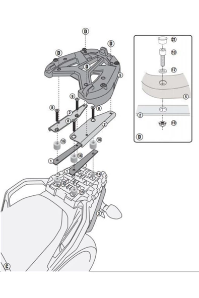 Givi Sr3105 Suzuki Dl 1000 V-strom (14-16) Arka Çanta Taşıyıcı - 3