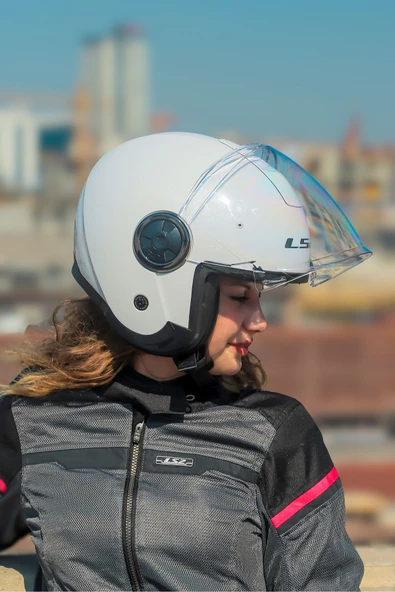 LS2 CLASSY BEYAZ KASK - Resim 5