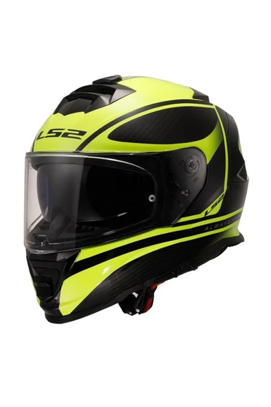 LS2 Storm 2 Kapalı Kask Dodger Mat Siyah Neon Sarı