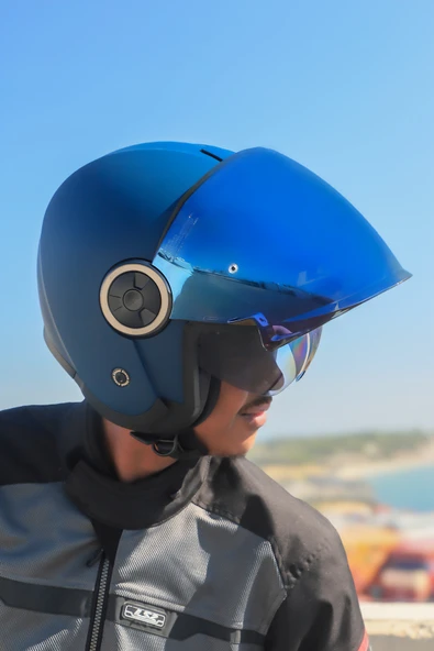 LS2 CLASSY MAT NAVY MAVİ KASK - Resim 8