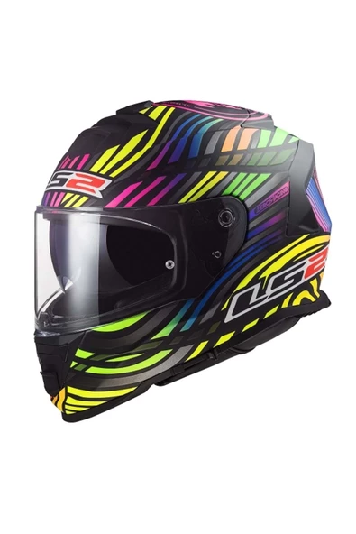 LS2 Storm 2 Power Mat Siyah-gökkuşağı Kask