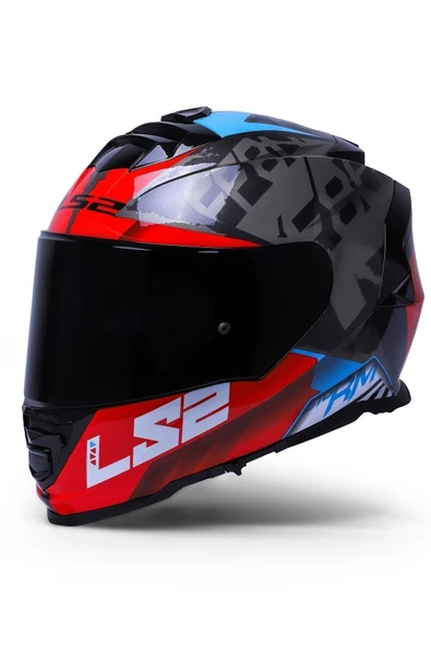 LS2 Storm 2 Sprınter Siyah-kırmızı-tıtanıum Kask - Resim 2