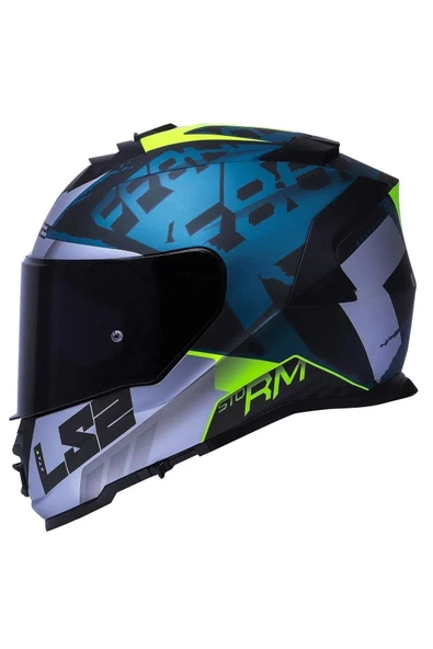 LS2 Storm 2 Sprinter Full Face Motosiklet Kaskı Siyah Vizörlü - Resim 4