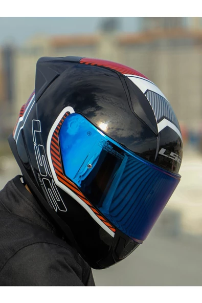 LS2 Rapid 2 Extra Race Full Face Motosiklet Kaskı Yarış Spoiler +  Şeffaf + Gökkuşağı Vizörlü