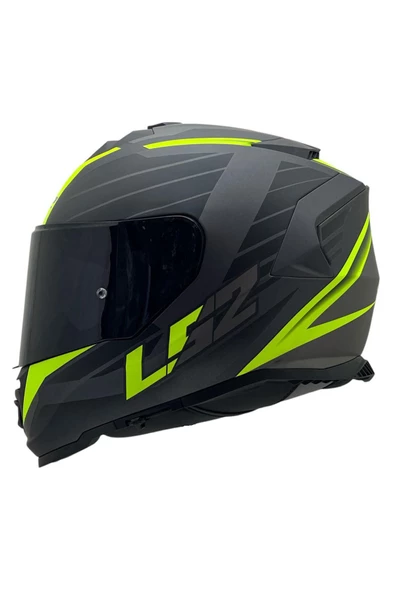 LS2 STORM 2 NERVE MAT SİYAH-NEON SARI KASK SİYAH CAM