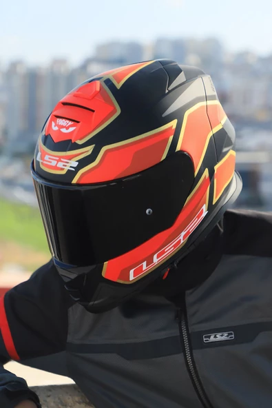LS2 STORM 2 FOGGY MAT SİYAH-KIRMIZI KASK