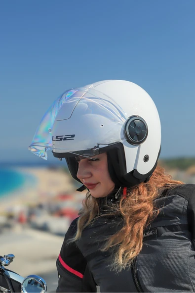 LS2 CLASSY BEYAZ KASK - Resim 7