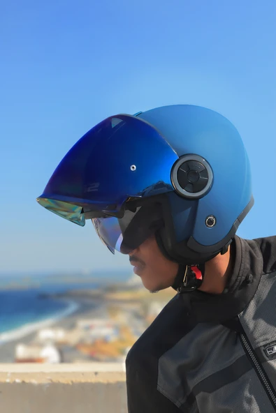 LS2 CLASSY MAT NAVY MAVİ KASK - Resim 7