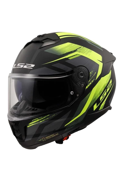 LS2 Stream 2 Fury Mat Si̇yah-gri̇-neon Sari Kask L